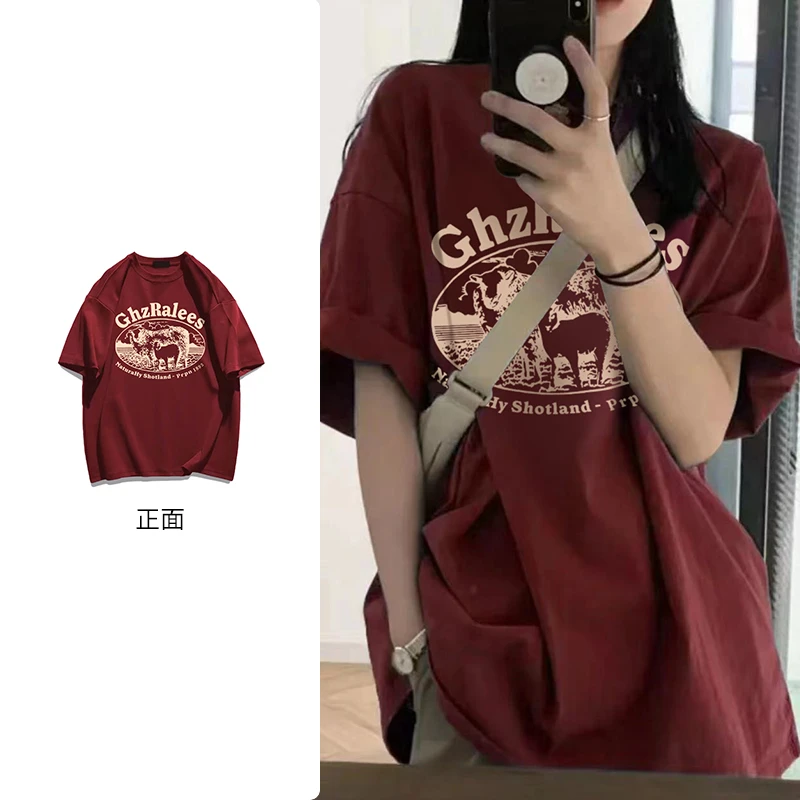 PRPN夏季新款港风字母印花潮牌纯棉短袖T恤宽松百搭情侣上衣#N35