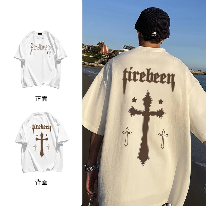 PRPN美式潮流印花短袖T恤百搭休闲上衣港风学生宽松圆领衣服#N63