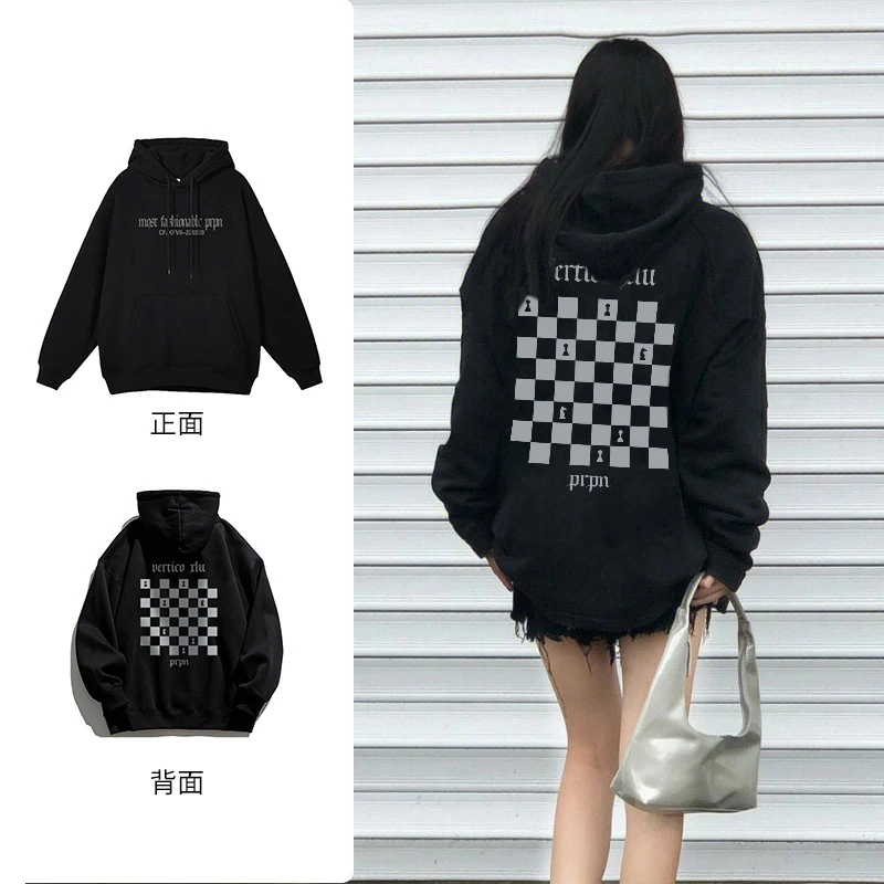 PRPN加绒圆领卫衣男女同款百搭休闲复古套头外套潮牌秋季卫衣#R31