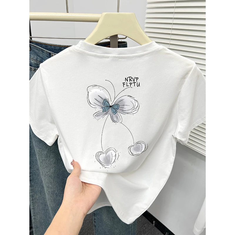 短袖t恤女装小个子夏季新款洋气时尚休闲百搭直筒型显瘦上衣ins潮