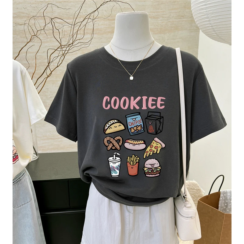 纯棉短袖t恤女装夏季新款韩版洋气百搭宽松显瘦半袖大码独特上衣