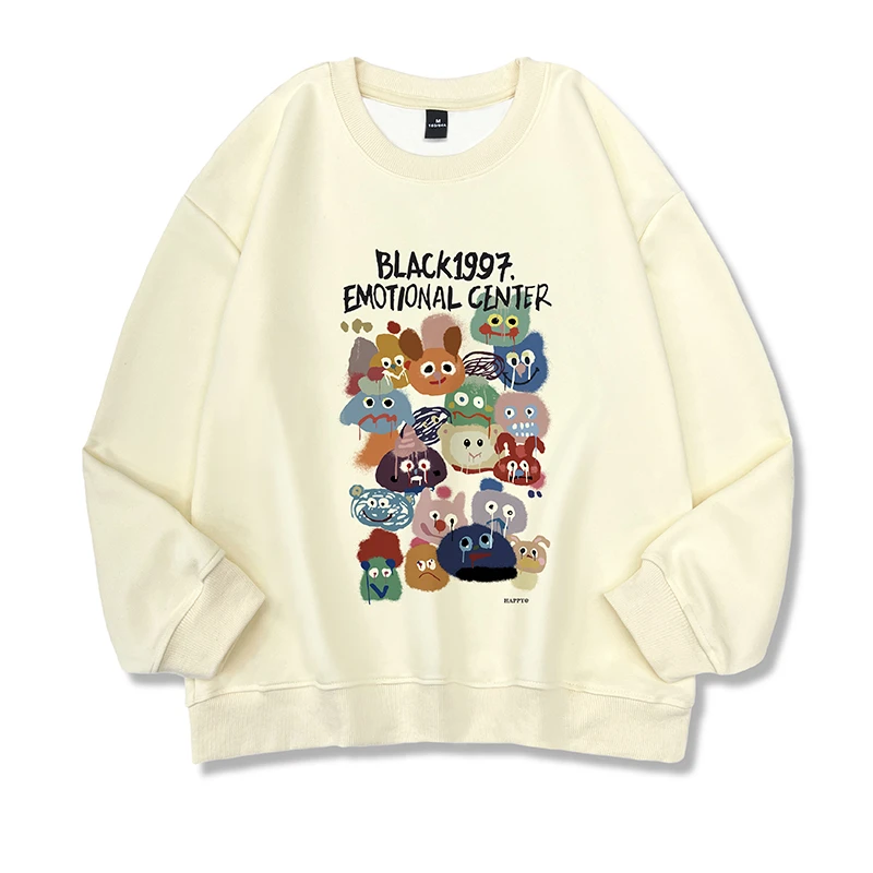 休闲上衣2023年秋装新款圆领卫衣女oversize美式复古感超好看宽松