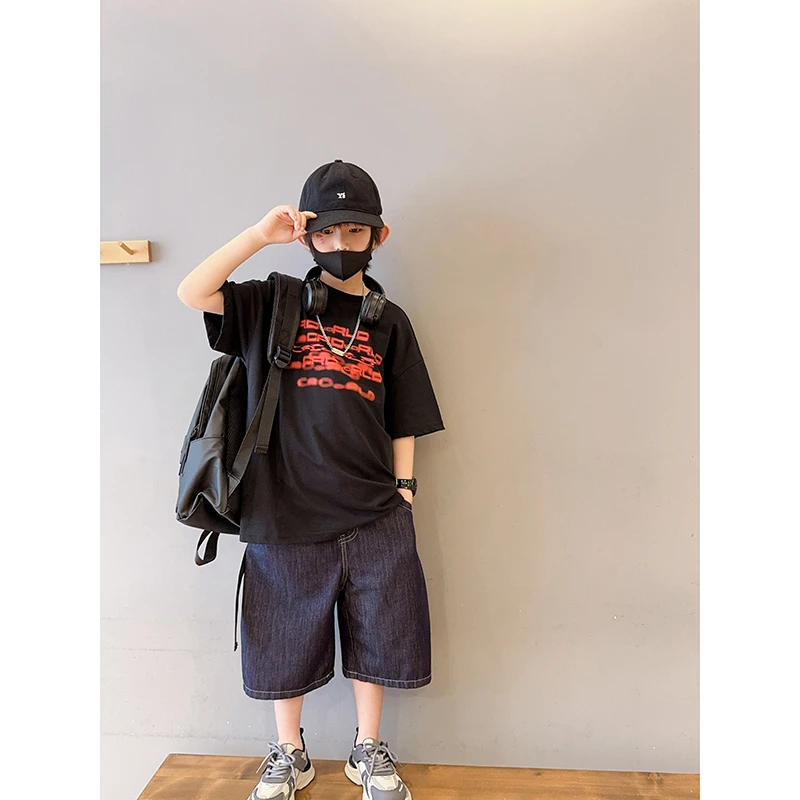 男童圆领短袖T恤夏季洋气新款潮