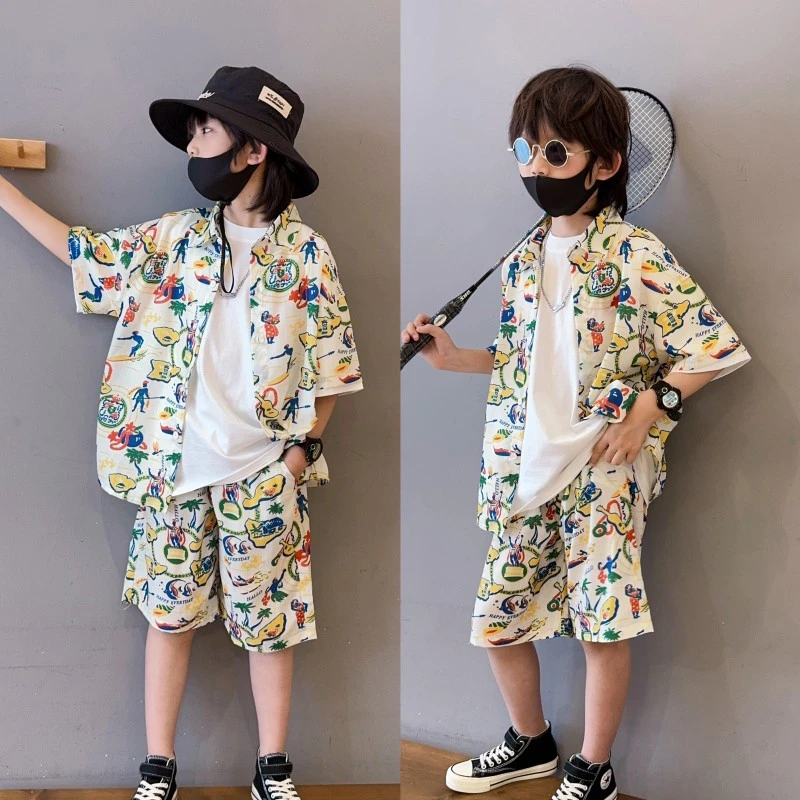 2024男童夏季短袖套装时尚凉爽款