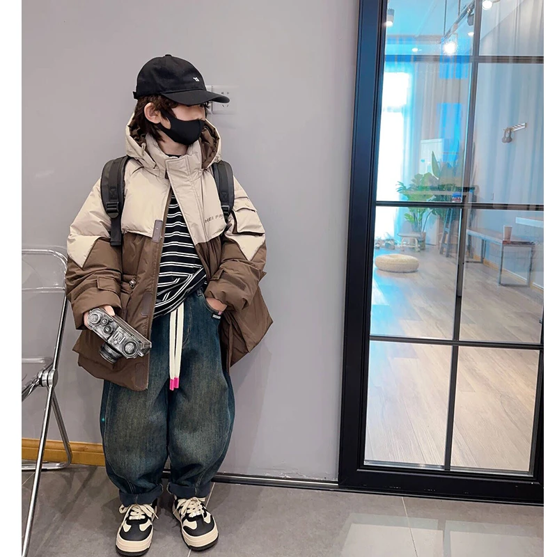 年货款男童冬季新款加厚羽绒服潮