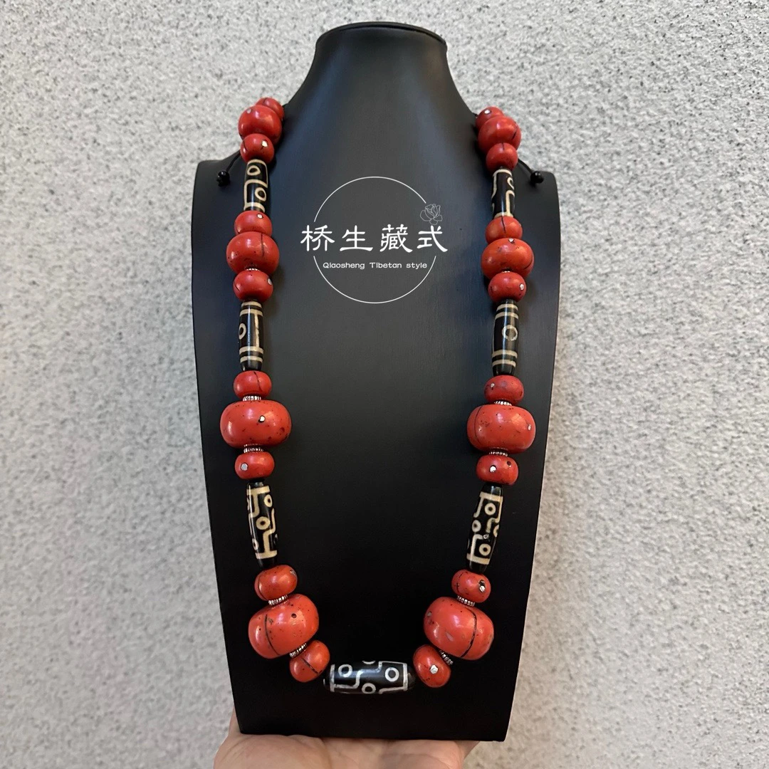 非金属亚克力项链 朵雅藏饰民族风复古藏式石头项链藏装配饰项链