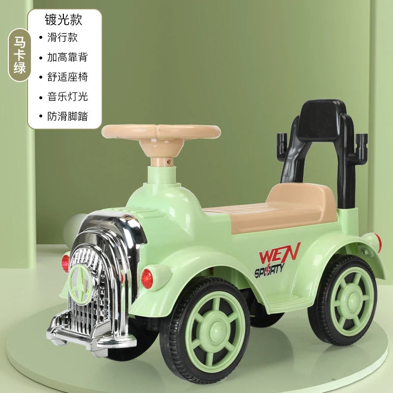 老爷车滑行车复古造型带音乐灯光幼儿溜溜车
