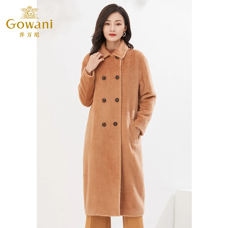 乔万尼大衣重磅羊驼毛高级保暖显瘦长款EI4A559803