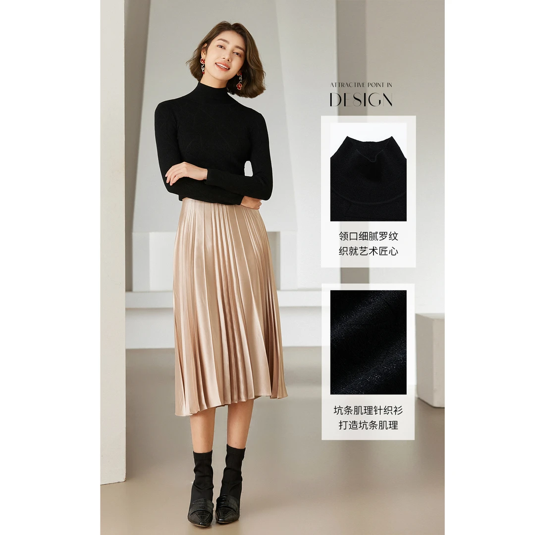 【2024冬款首降】Gowani/乔万尼羊毛衫半高领针织衫EM4M618501