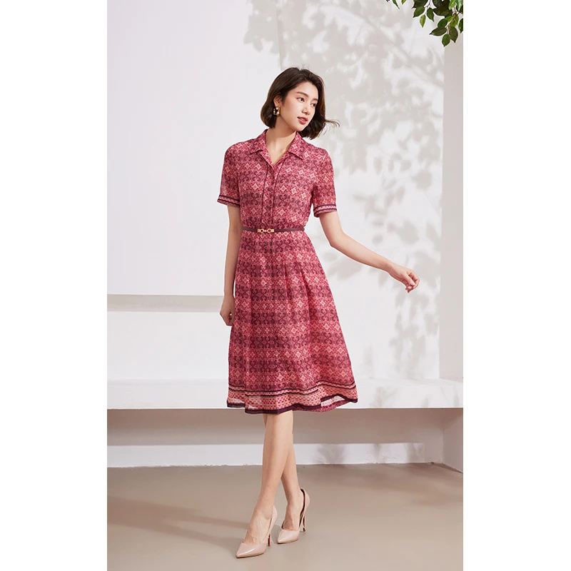 【专利款】Gowani乔万尼真丝连衣裙2024新款100%桑蚕丝EM2E839101