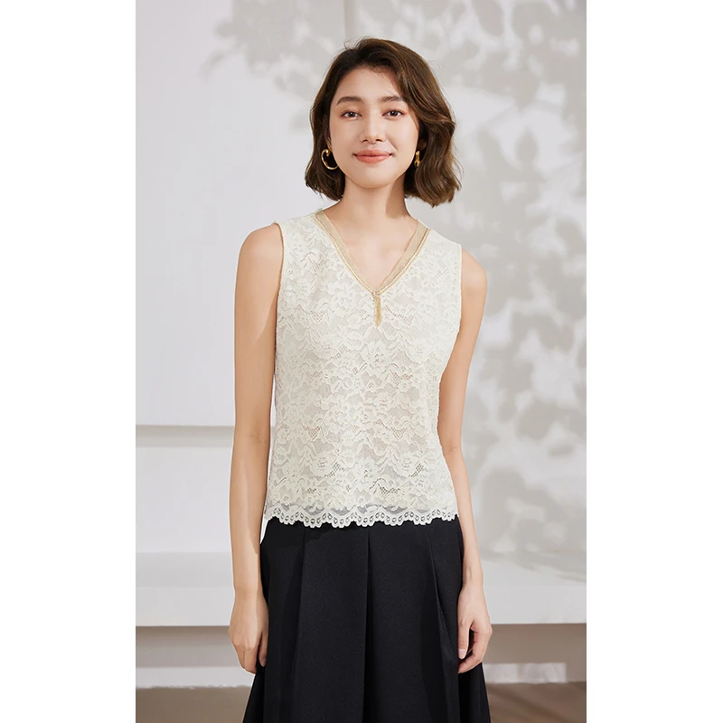 Gowani/乔万尼背心女夏外穿2024新款商场同款蕾丝设计EM2C700001