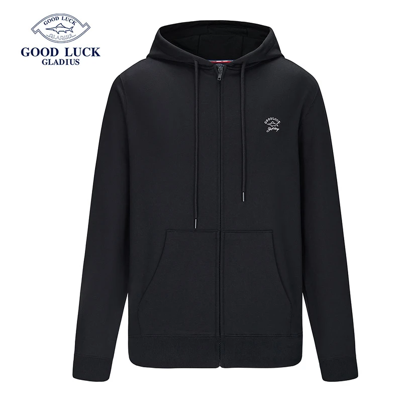 GOODLUCK德鲨春秋季时尚宽松连帽卫衣开衫男生衣服高级感DR22008