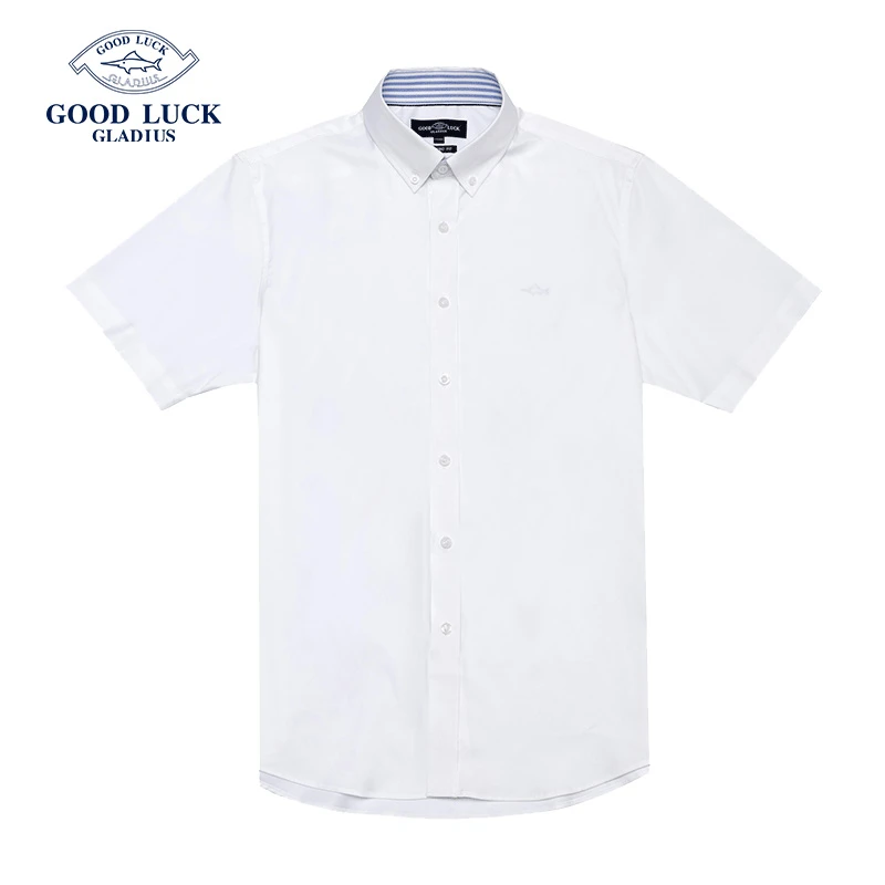 GOOD LUCK德鲨鲨鱼夏季新款短袖衬衫休闲绅士正装衬衣-LY11429
