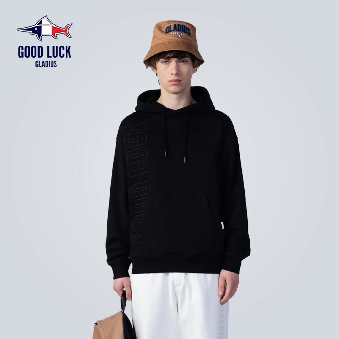 GOOD LUCKBLUE蓝鲨连帽卫衣男运动休闲套头上衣-CR2N305