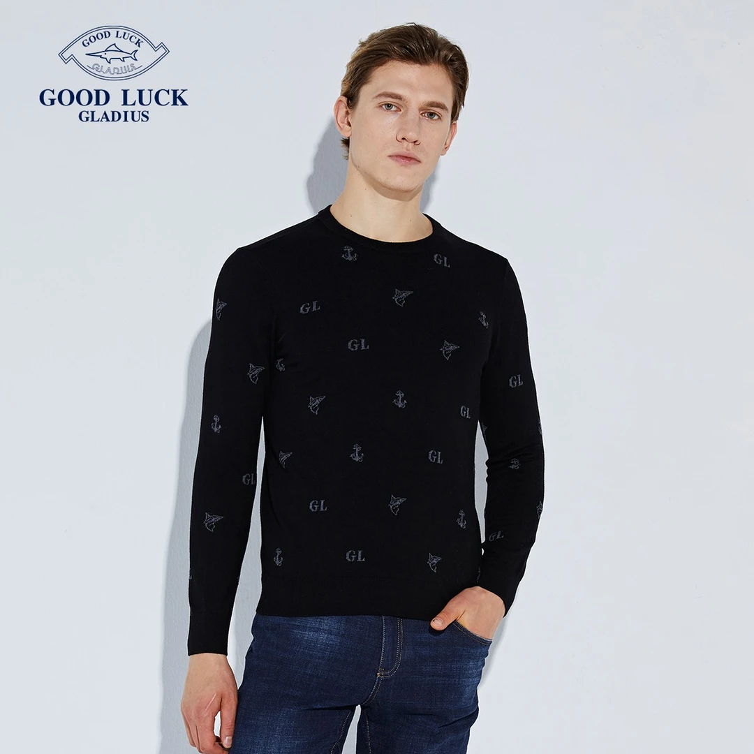 GOOD LUCK德鲨秋冬新款羊毛衫圆领针织打底衫-L293251