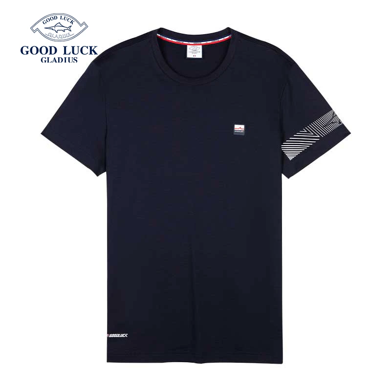 德鲨鲨鱼夏季新品圆领短袖纯棉舒适百搭打底T恤上衣-KY23537