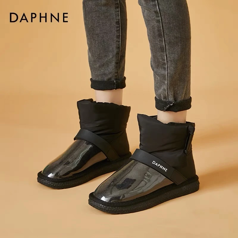 Daphne/达芙妮网红同款时尚街头韩版加厚加绒雪地靴【ZN】422107715