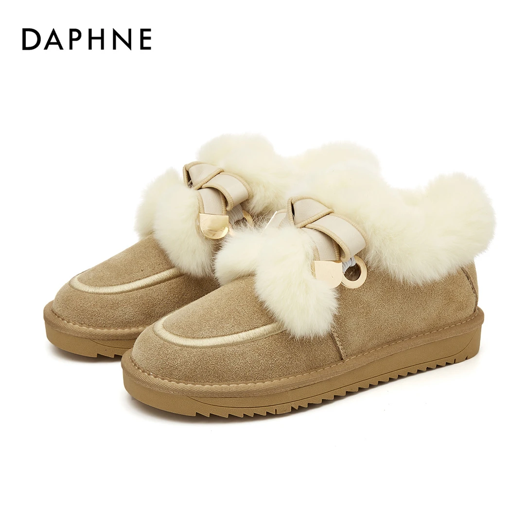 Daphne/达芙妮冬季加厚厚底高定蝴蝶结款加绒雪地靴4022608002
