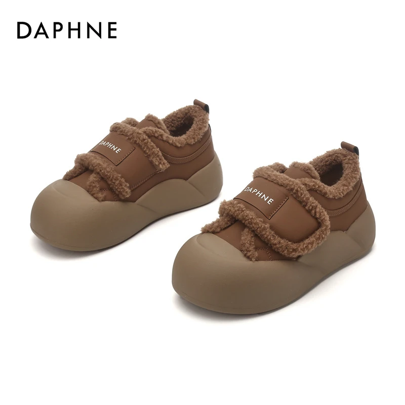 Daphne/达芙妮女鞋时尚百搭软底加绒保暖秋冬冬季4023607090