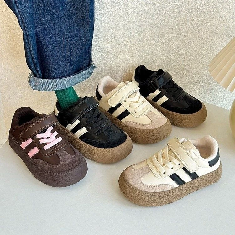 儿童鞋子男童2023新款秋季板鞋女童小白鞋黑色加绒二棉鞋男童秋季