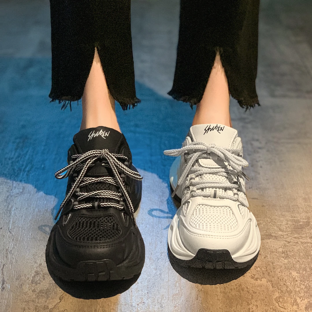 【贾不假】港风老爹鞋女春秋2023年新款韩版增高百搭轻便网面运动潮