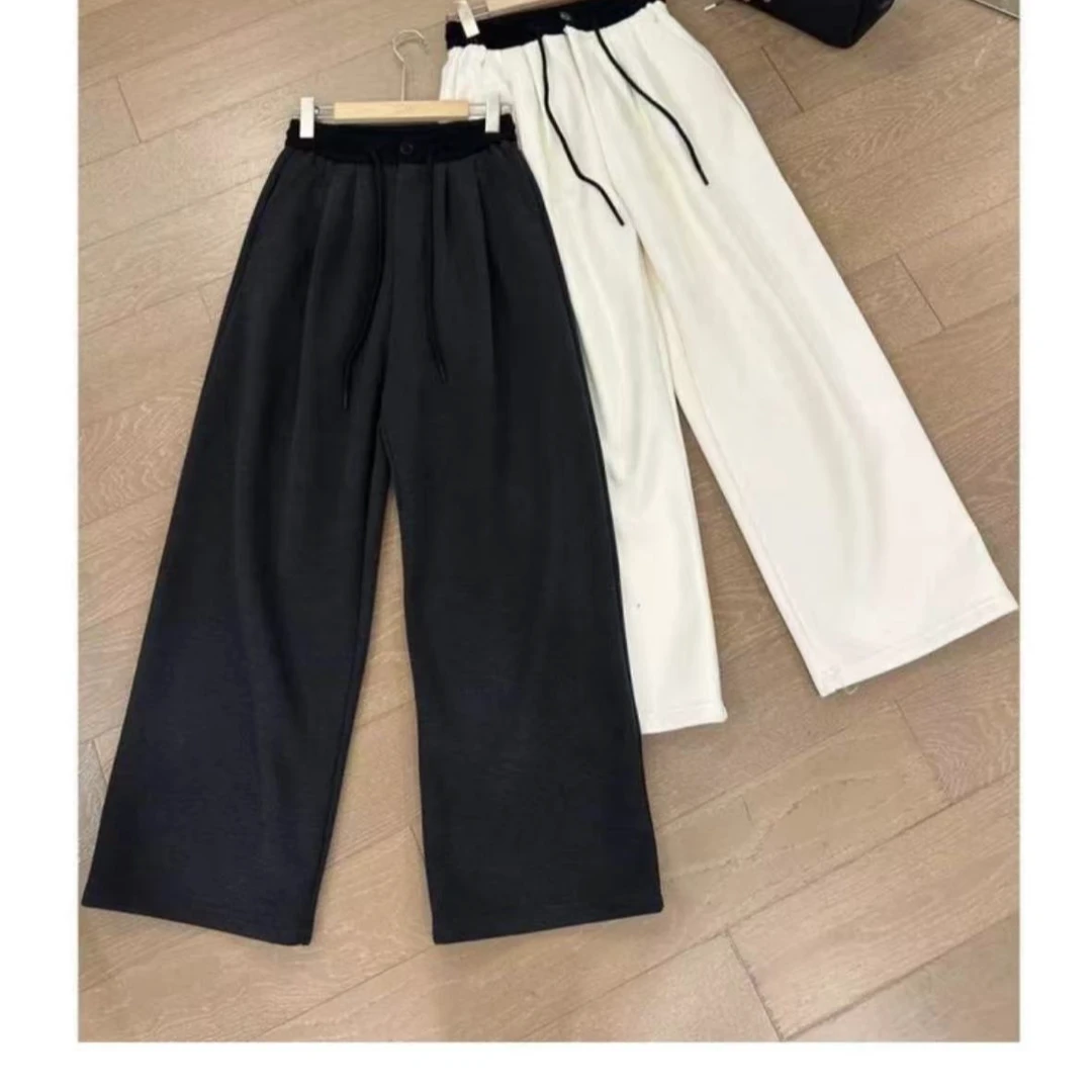 YUYU 【四角标飘带休闲裤】冬季加绒撞色长裤 2411B5610