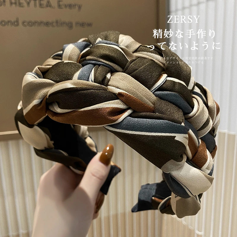 超宽增高颅顶编织发箍高级感显脸小洗脸压发头箍发卡发捆头饰发饰