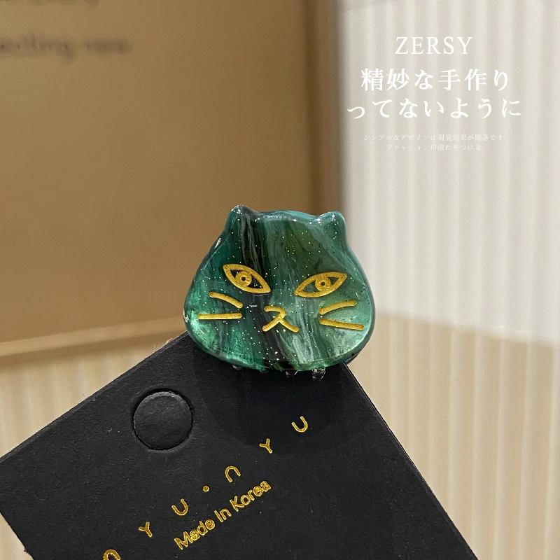 醋酸可爱猫咪迷你抓夹女高级感洋气半扎发公主头甜美简约头饰发饰