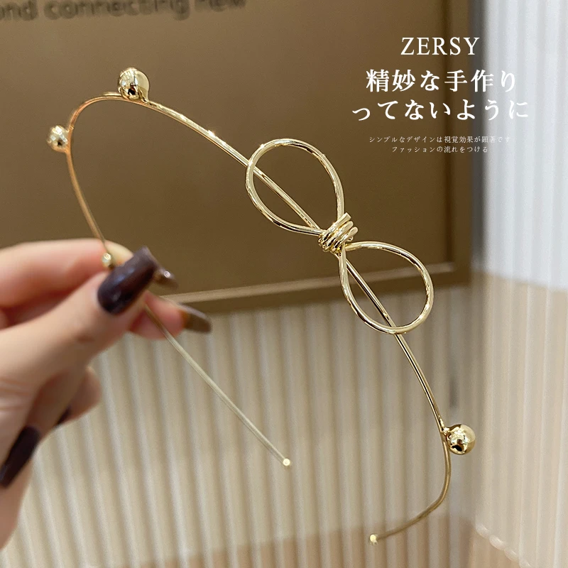 法式小香风气质蝴蝶结金属发箍精致简约轻奢大气细款头箍发捆发饰