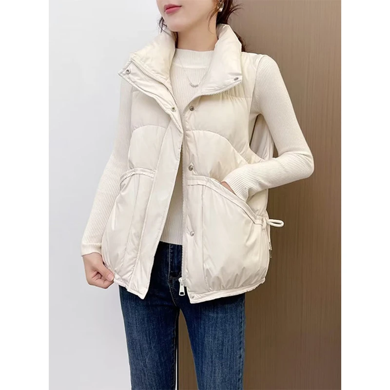 时尚气质马甲女短款2024年秋季新款宽松百搭立领轻薄无袖马夹外套