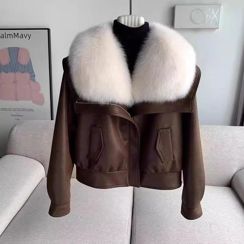 轻熟气质高级感棉服女2024冬季新款小个子简约时尚加厚大毛领外套