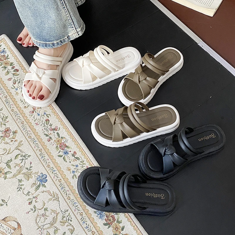 立体结百搭一字拖厚底外穿女小香风甜美凉拖鞋女夏款2024新款拖鞋