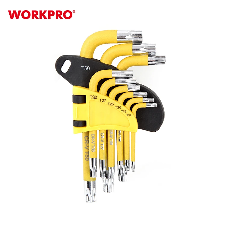 WORKPRO/万克宝9件套标长花形内六角扳手 （微瑕处理带包装）