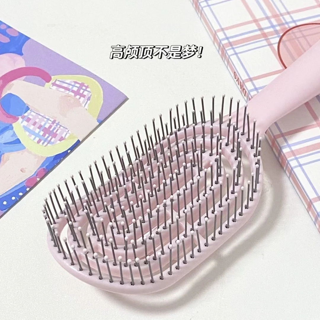 创意三丽鸥镂空按摩梳子女蓬松造型排骨梳长柄骨梳学生气囊梳子