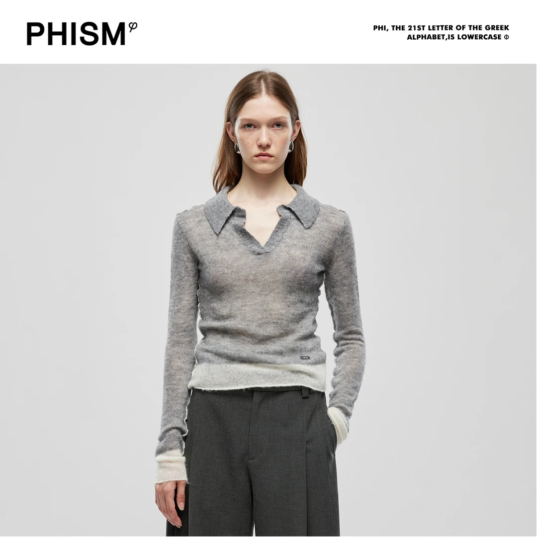 秋冬新品撞色polo毛衣887KT17