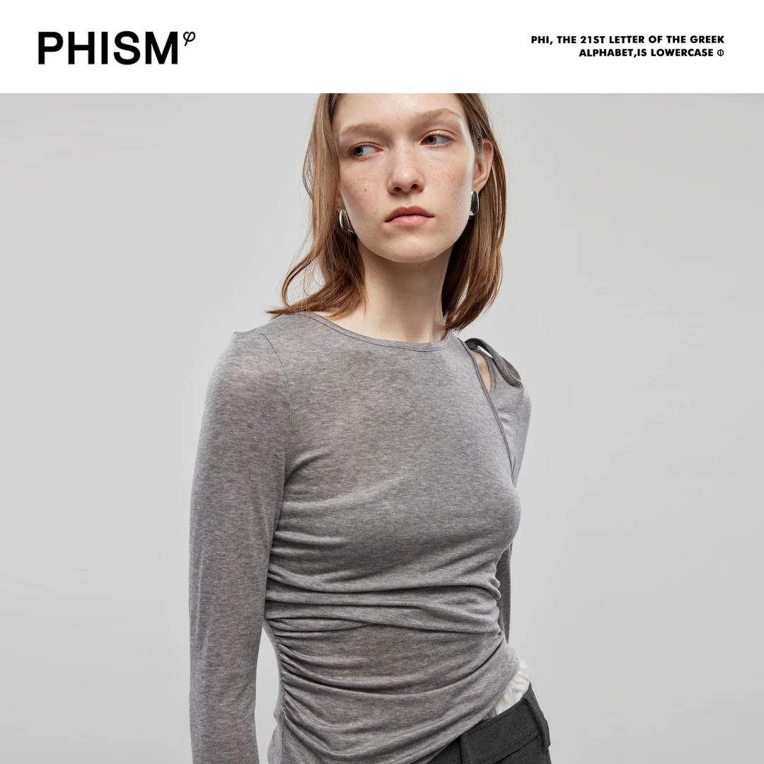 PHISM/PHISM新款时尚假两件设计感打底T恤上衣887T06
