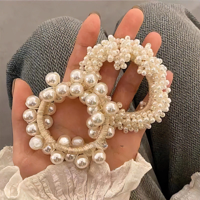 高级感珍珠发绳2023新款高端扎头发头绳女头饰丸子头发圈头花发饰