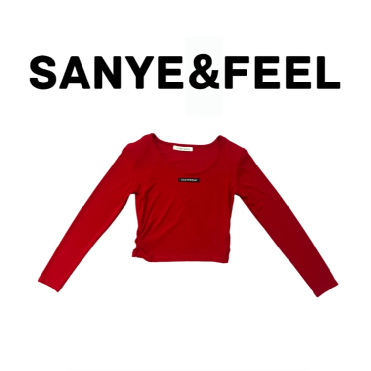 大妍力推-82551【个性U领】新款修身时尚长袖上衣YX