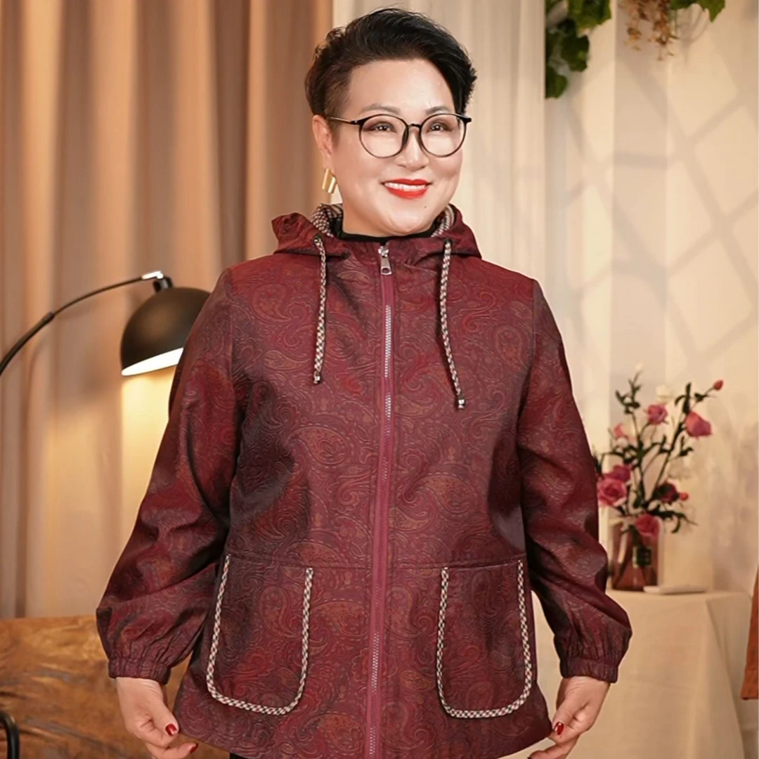 【214】大码中老年女装2024秋冬新款夹克加大加肥外套时尚洋气