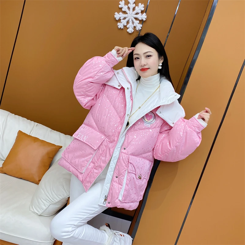 【樱花之恋】爱心贴标连帽鹅绒服FS-LJ120