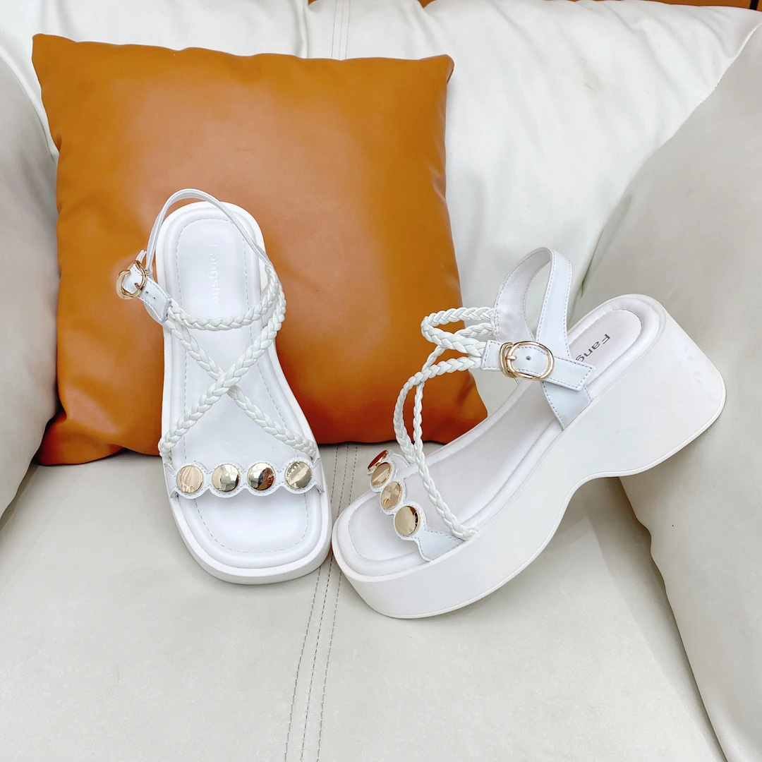 【切片专属】私人高定厚底金属装饰麻花边气质百搭时尚凉鞋A2037