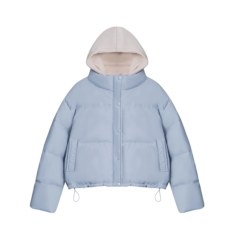 【私人高定】假两件连帽皮羽绒百搭显瘦时尚羽绒服A2713