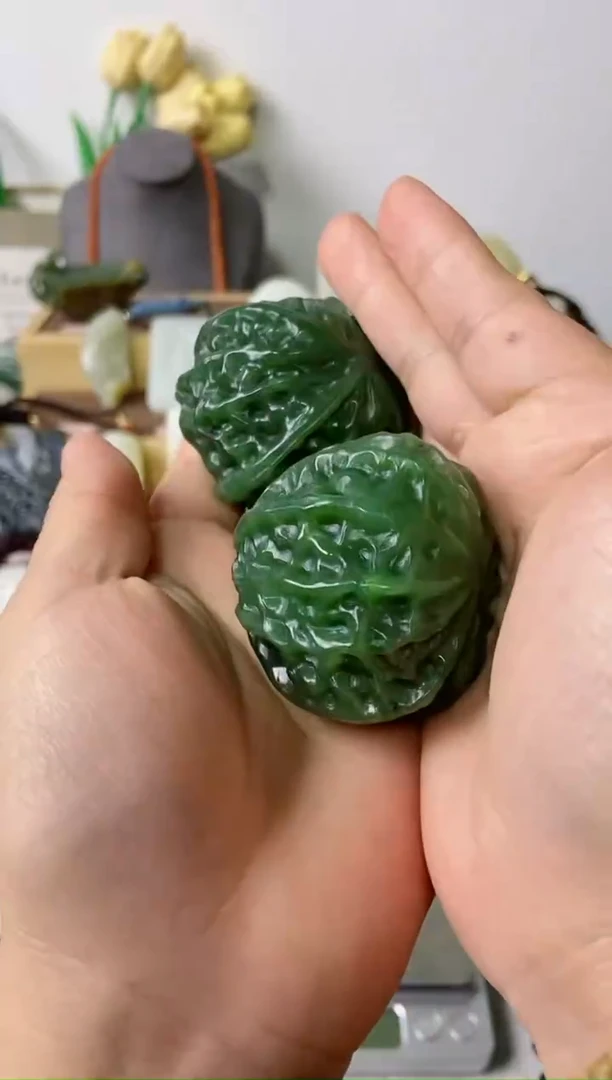 【闪购商品】和田玉颈饰未镶嵌核桃手把一对