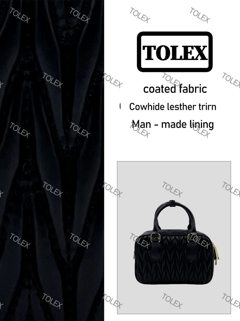 TOLEX新款手工真皮女包0220褶皱球黑色