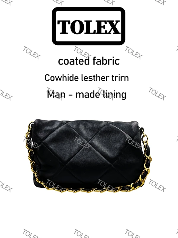 TOLEX新款手工真皮女包10443门黑色