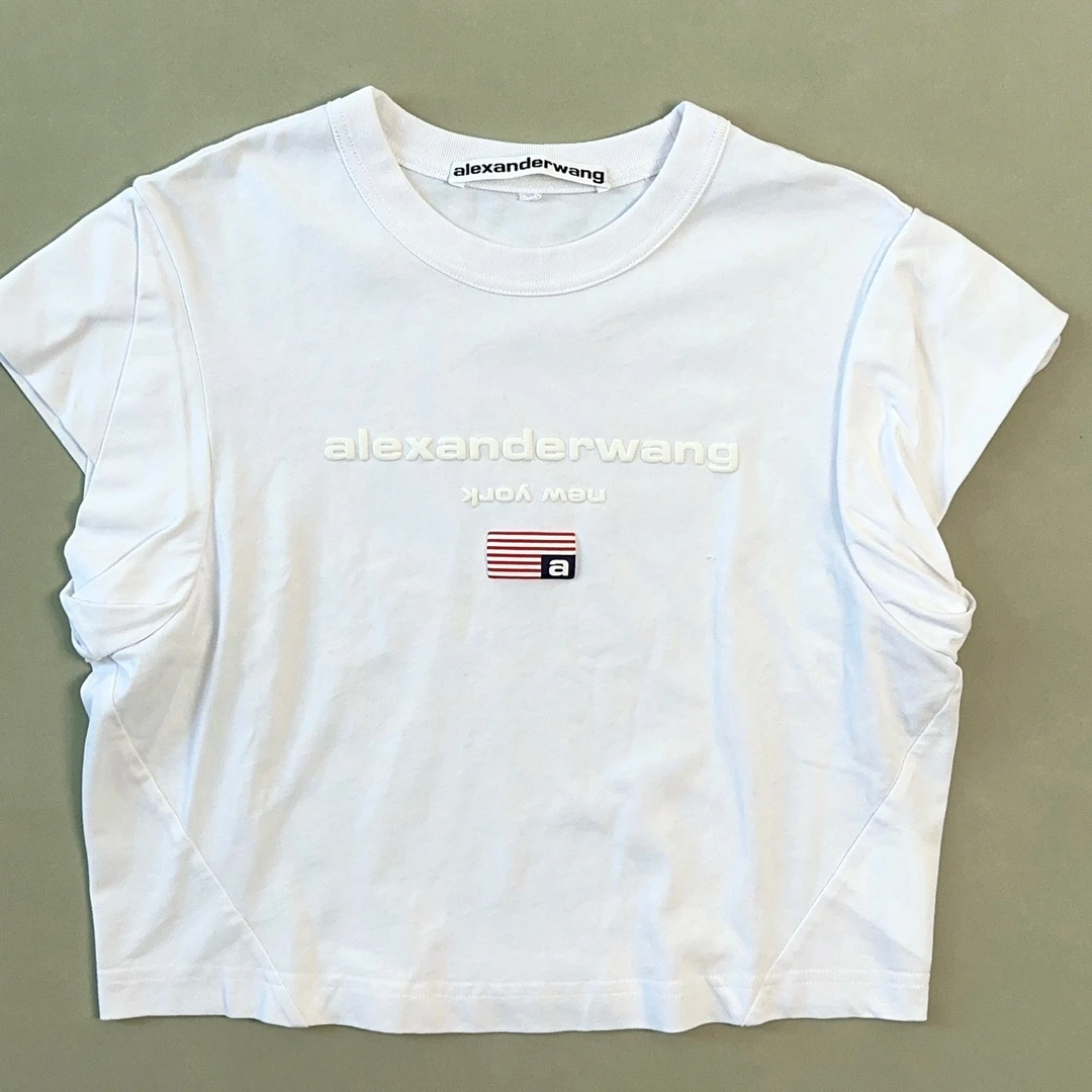 99新 Alexander McQueen/亚历山大·麦昆 M码logo修身上衣/jm09015