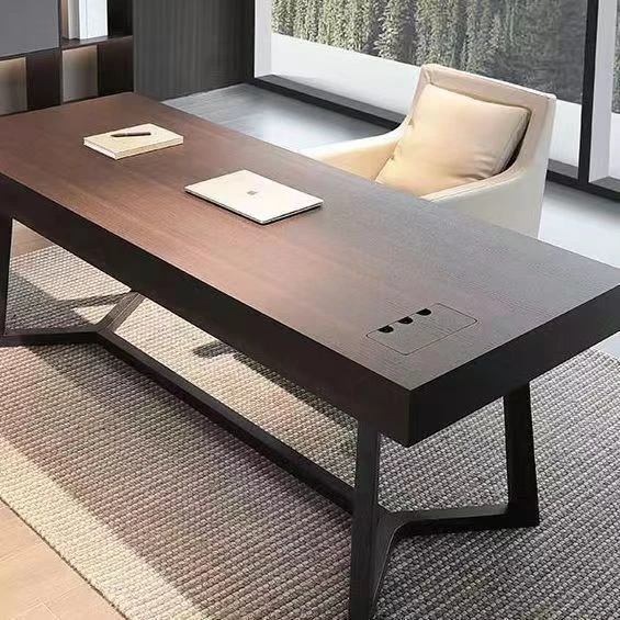 实木书桌轻奢现代高端全实木书桌客厅大长条书房书桌高级茶桌茶台