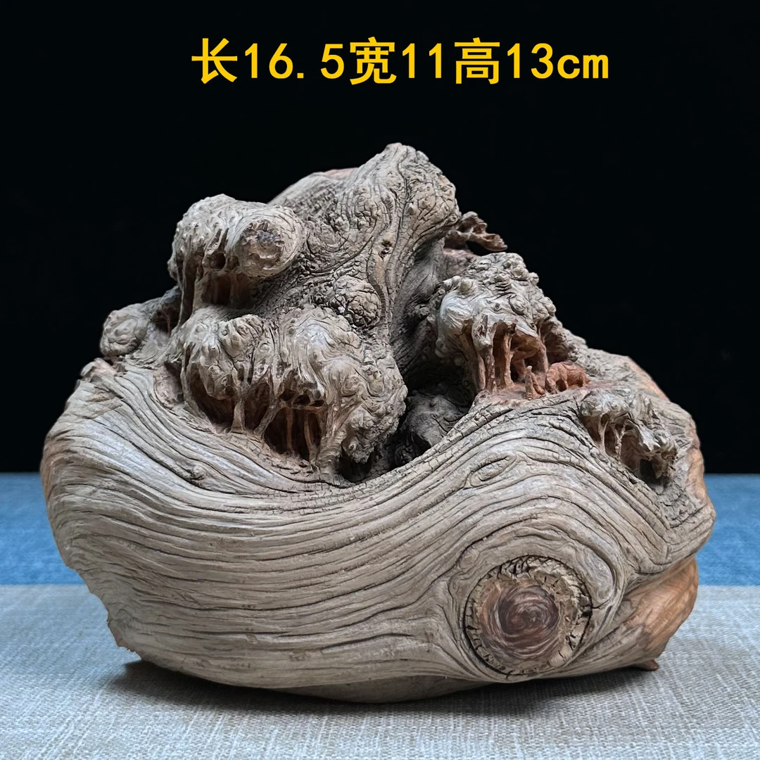 太行崖柏天然陈华瘤疤料意境茶空间摆件随行巧雕