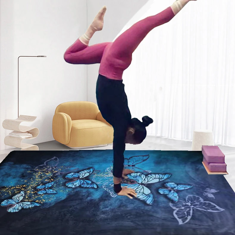 加大瑜伽家用垫隔音垫吸汗加长减震瑜伽家用垫瑜伽垫滑盘专用垫子