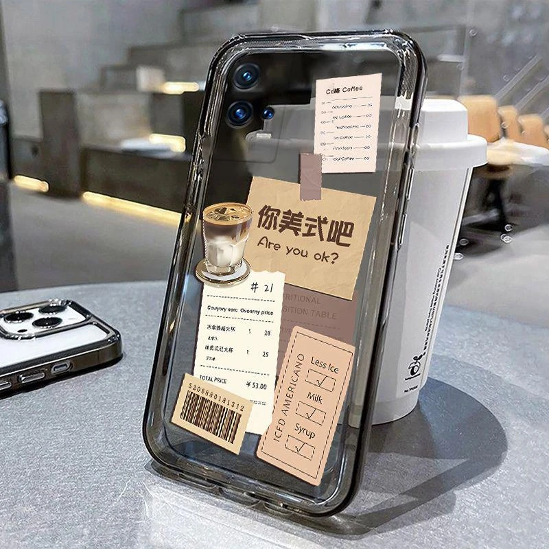 vivoiqoo8手机壳网红潮牌网红透明透明黑简约咖啡全包防摔磨砂硅